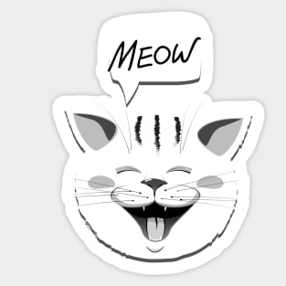 Meowing Cat Sticker